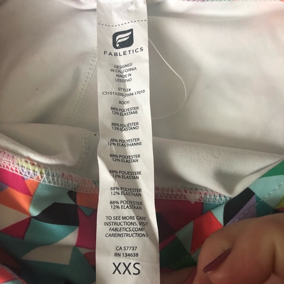 Fabletics multi colored geometric capris. XXS - Picture 9 of 10